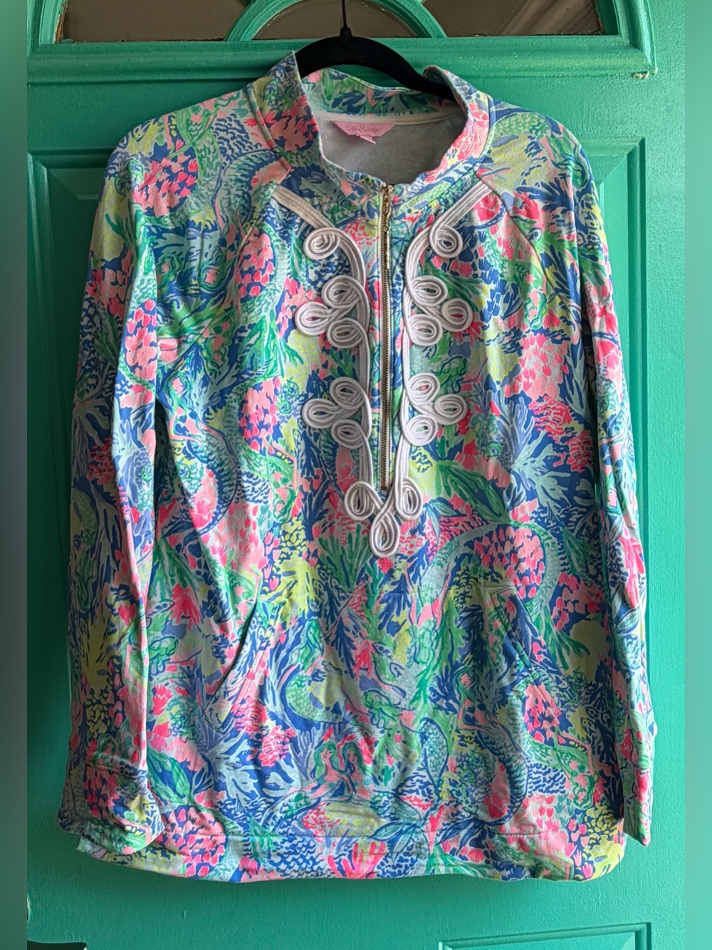 EUC Lilly Pulitzer Skipper Popover Tunic - Mermaids Cove - Large